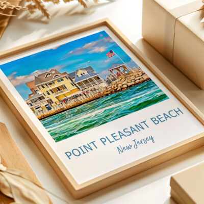 Framed Point Pleasant Beach art print, New Jersey.