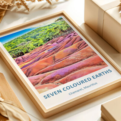 Seven Colored Earths framed photo print, Chamarel, Mauritius.