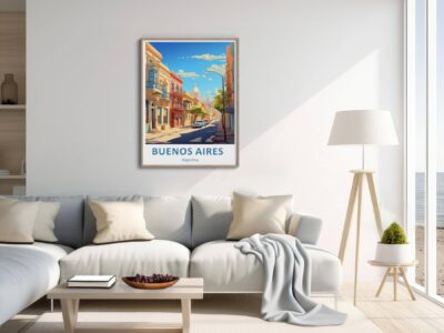 Modern living room with Buenos Aires artwork