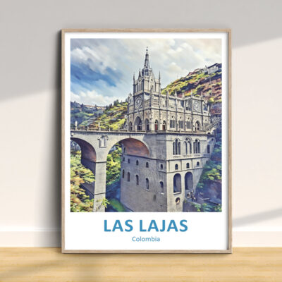 Las Lajas Sanctuary illustration, Colombia