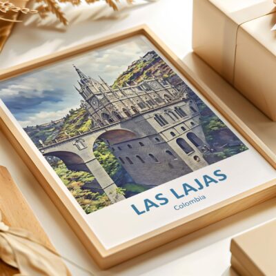 Framed artwork of Las Lajas Sanctuary, Colombia