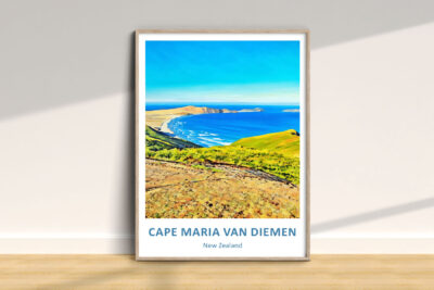 Cape Maria van Diemen landscape illustration, New Zealand