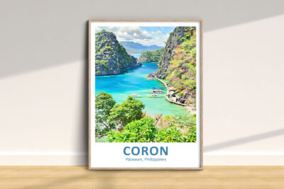 Scenic view of Coron, Palawan, tropical paradise poster.