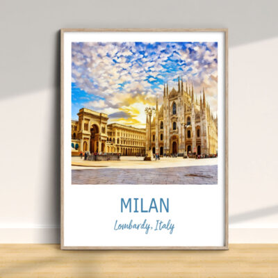 Milan Duomo framed art print on wall