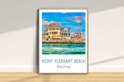 Point Pleasant Beach poster, New Jersey, coastal scene.