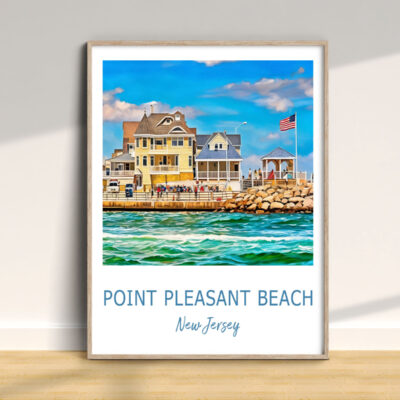 Point Pleasant Beach poster, New Jersey, coastal scene.