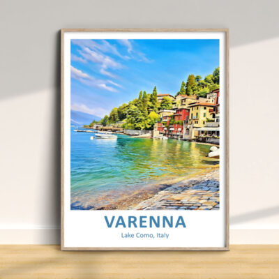 Varenna, Lake Como, Italy framed art on wall.
