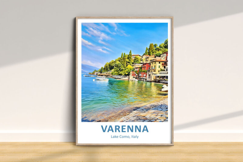 Varenna, Lake Como, Italy framed art on wall.
