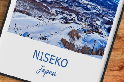 Niseko Japan snowy landscape in winter.