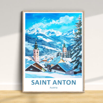 Scenic Saint Anton Austria winter landscape painting