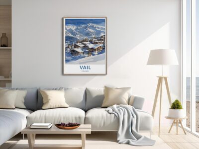 Modern living room with Vail, Colorado poster.