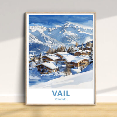 Vail Colorado snowy mountain landscape poster