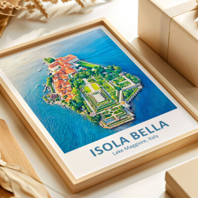 Aerial view of Isola Bella, Lake Maggiore, Italy.