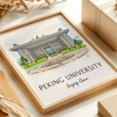 Peking University framed illustration, Beijing, China