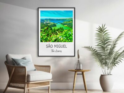 São Miguel Azores poster in modern living room