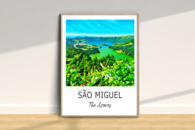 São Miguel Azores landscape artwork in frame