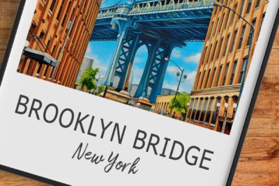 Brooklyn Bridge illustration in New York City.