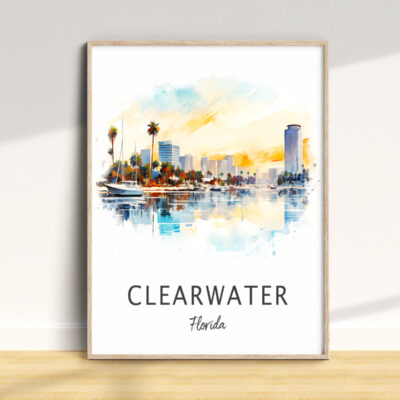 Clearwater Florida skyline art print