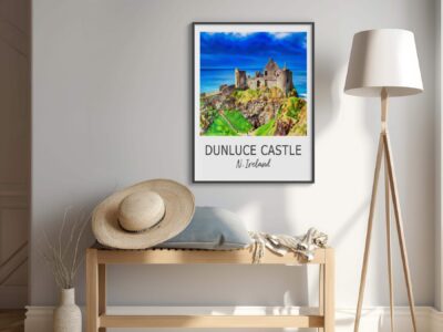 Dunluce Castle framed artwork on modern wall