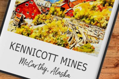 Kennicott Mines illustration, McCarthy, Alaska scenery.