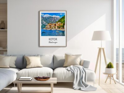 Modern living room with Kotor art print