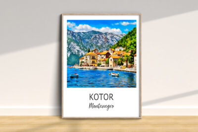 Scenic view of Kotor, Montenegro coastline