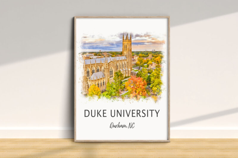 Duke University watercolor artwork in Durham, NC.