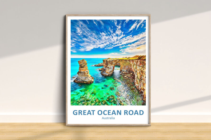 Colorful Great Ocean Road artwork, Australia