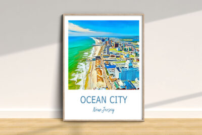 Ocean City New Jersey skyline poster