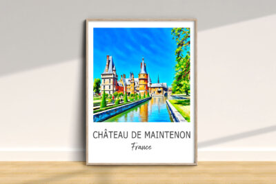 Château de Maintenon painting framed on wall