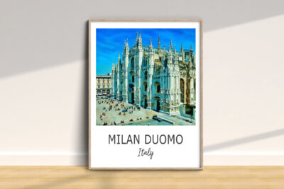 Framed photo of Milan's Duomo Cathedral, Italy.