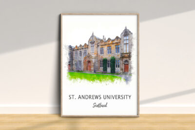 St. Andrews University painting on wall.
