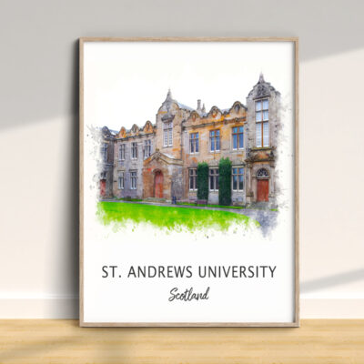 St. Andrews University painting on wall.