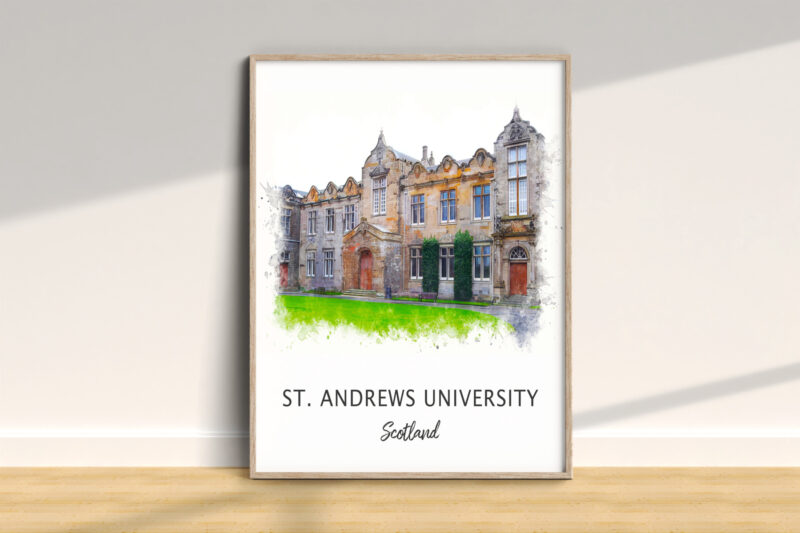 St. Andrews University painting on wall.