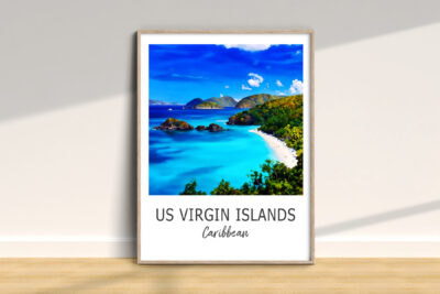 Colorful US Virgin Islands Caribbean poster