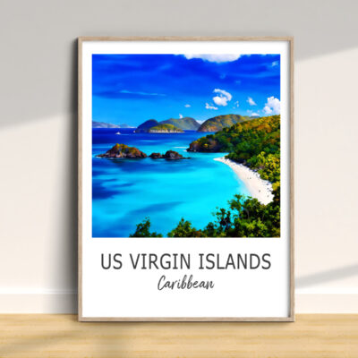 Colorful US Virgin Islands Caribbean poster