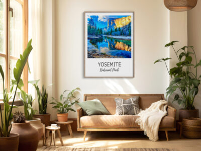 Cozy living room, Yosemite National Park poster.