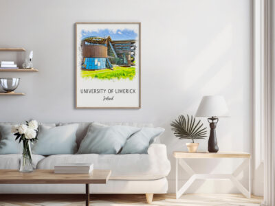 University of Limerick artwork in cozy living room