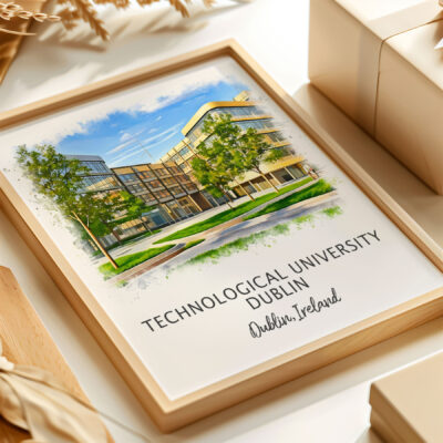 Illustration of Technological University Dublin campus poster.