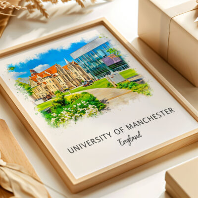 University of Manchester artwork, elegant gift packaging.