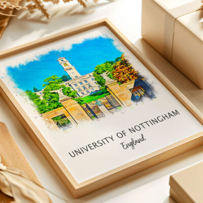 University of Nottingham England watercolor illustration