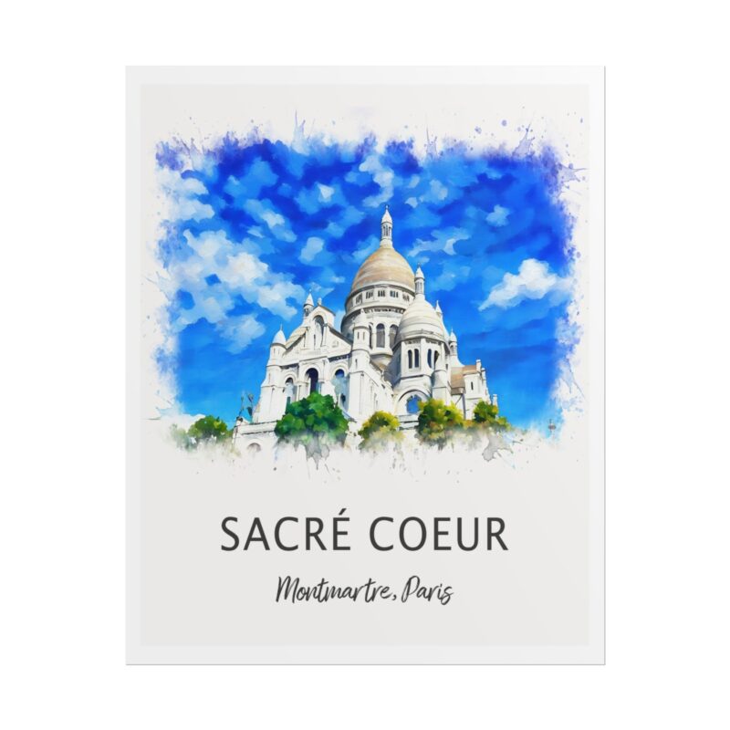 Sacré Coeur watercolor painting, Montmartre Paris art