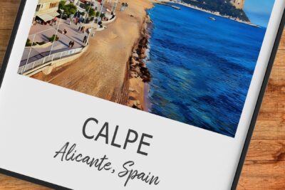 Calpe beach view, Alicante, Spain, coastal scenery.