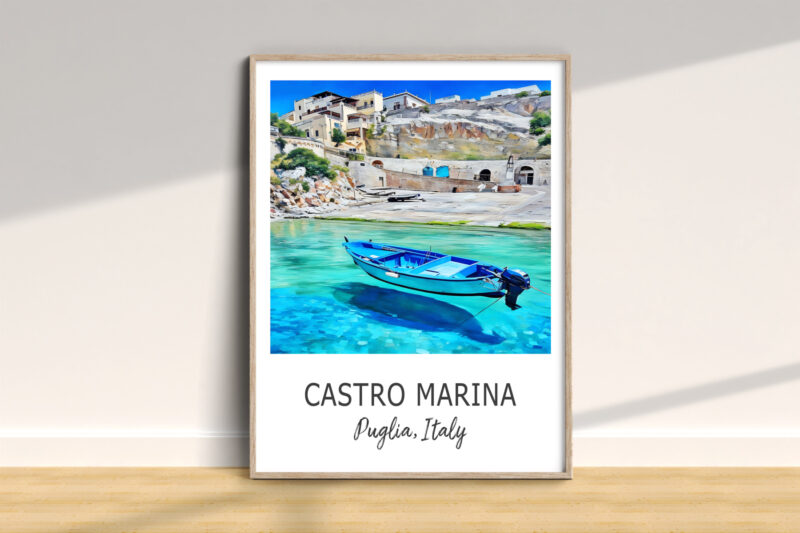 Framed image of Castro Marina, Puglia, Italy.