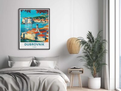 Dubrovnik poster in modern bedroom decor