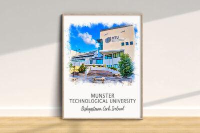 Munster Technological University poster on wall.