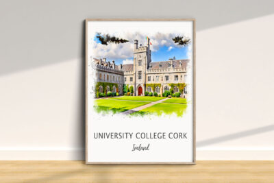 Illustration of University College Cork, Ireland building.