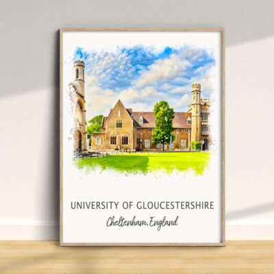 University of Gloucestershire campus illustration, Cheltenham, England.
