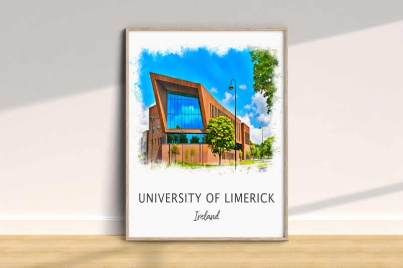 University of Limerick campus illustration, wall frame