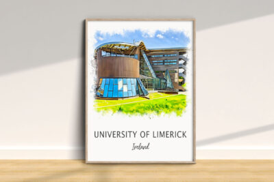 Artistic University of Limerick building illustration, Ireland